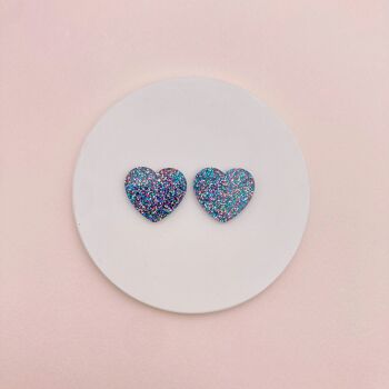 Boucles d'oreilles puces - Coeur 3