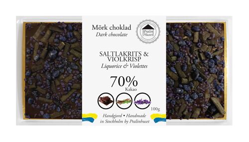 70% Dark Chocolate - Liquorice & Violetcrisp