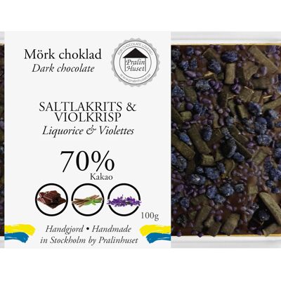 Cioccolato Fondente 70% - Liquirizia & Violetta croccante