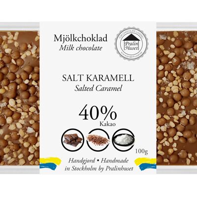 Chocolate con leche al 40% - Caramelo salado (100 g)