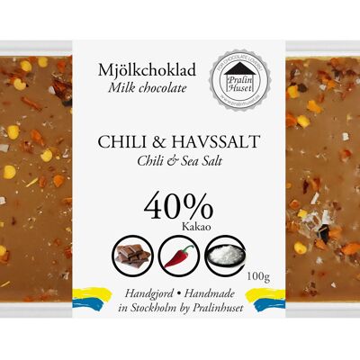 40% Milk Chocolate - Chili & Sea Salt (100g)