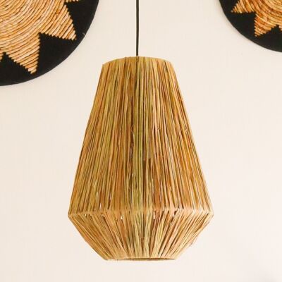 Lampshade natural product hanging lamp ceiling light round ENDAH made of raffia