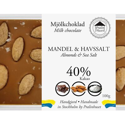 Chocolate con Leche 40% - Almendra y Sal Marina