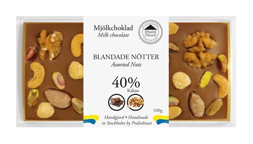 40% Milk Chocolate - Mixed Nuts (100g)