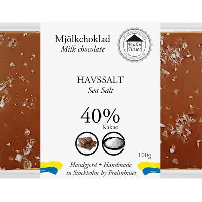 Chocolate con leche al 40% - Sal marina (100 g)