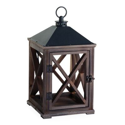 CANDLE WARMERS® WOOD lantern candle warmer for scented candles in a glass of espresso