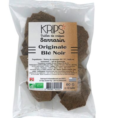 KRIPS - Tuiles de crêpes sarrasin Originale Blé Noir poche - chips de sarrasin sans friture