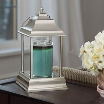CANDLE WARMERS® CARRIAGE lanterne métal pour bougies parfumées nickel brossé 2