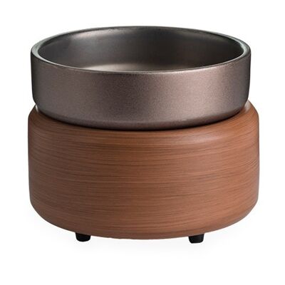 CANDLE WARMERS® PEWTER WALNUT 2 en 1 Lámpara de fragancia clásica marrón cerámica eléctrica