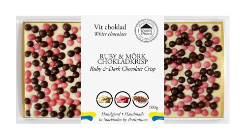 White Chocolate - Ruby & Dark Chocolate Crisp