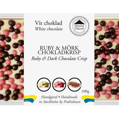 Weiße Schokolade - Ruby & Dark Chocolate Crisp