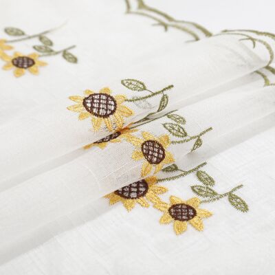 Sonnenblumen-Küchen-Stickvorhang, 2 Stück