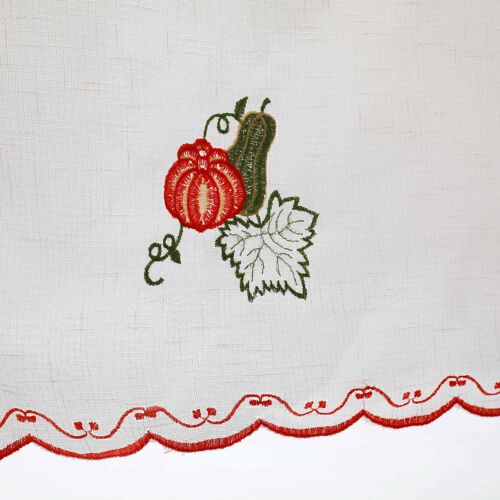 Pumpkin embroidered kitchen curtain 2pieces
