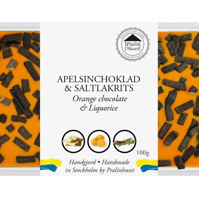 Chocolate con naranja y regaliz salado (100 g)