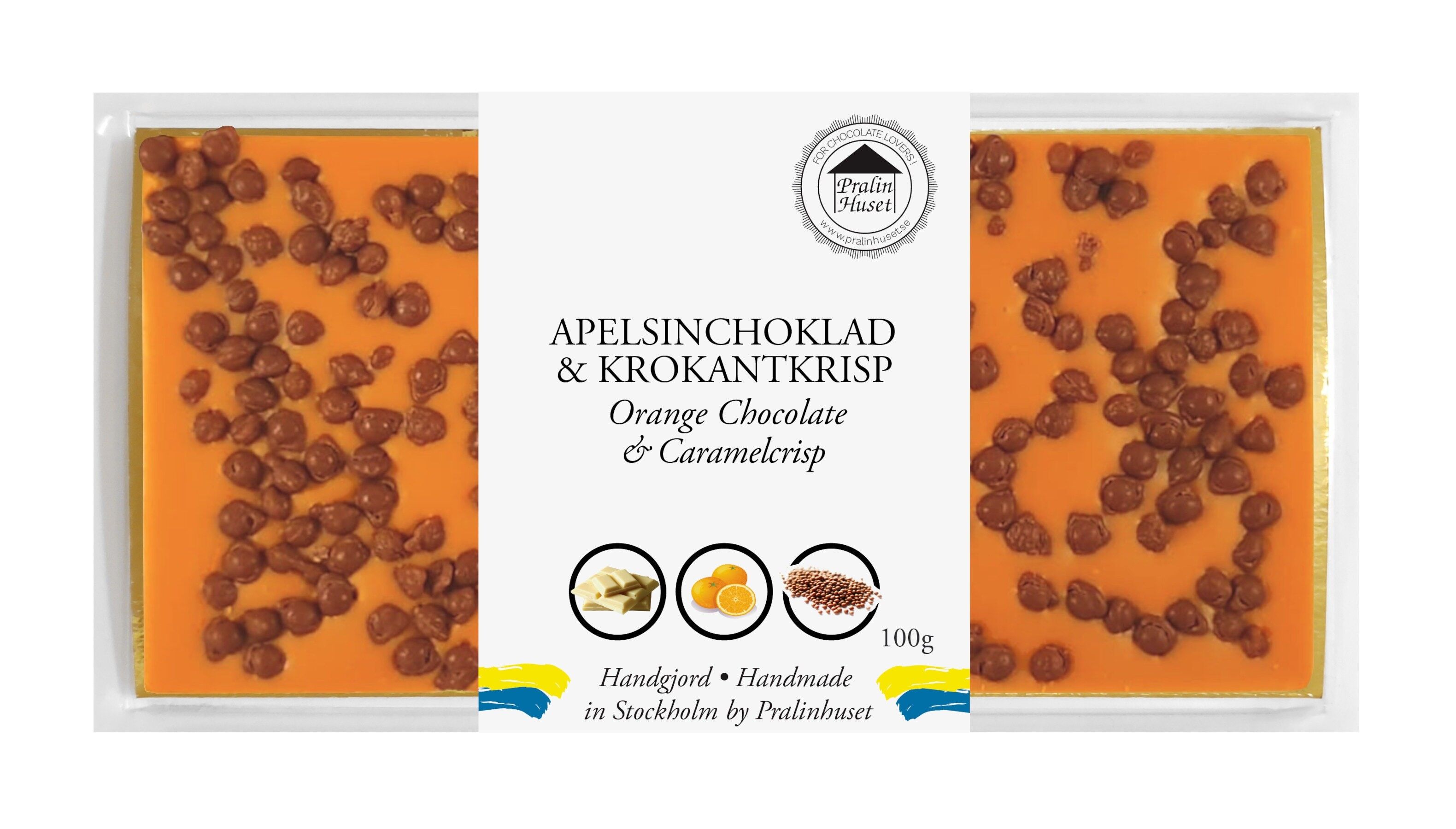 Chocolate con naranja y caramelo crujiente (100 g)