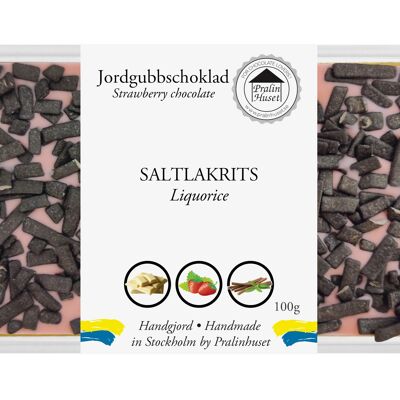 Chocolate con fresas y regaliz salado (100 g)