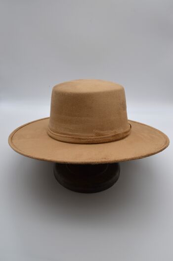 Chapeau à large bord, chapeau fait main, chapeau à bord plat, chapeau bohème en daim 9