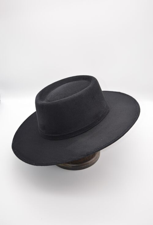 Fedora Hut mit breiter Krempe, handgefertigter Hut, flache Krempe Hut, Teleskop Hut, Boho Hut aus Wildleder