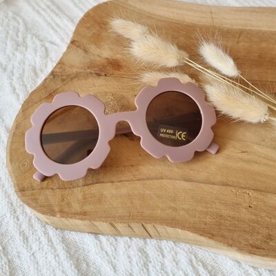 Baby and children's sunglasses UV400 flower - Old pink