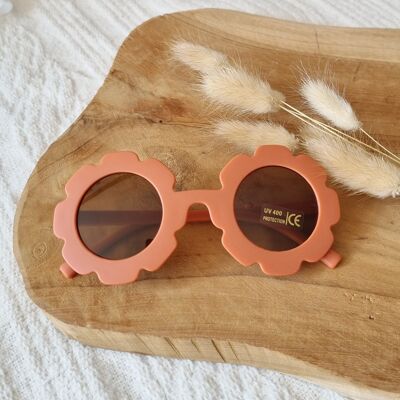 Baby and children's sunglasses UV400 flower - Rust