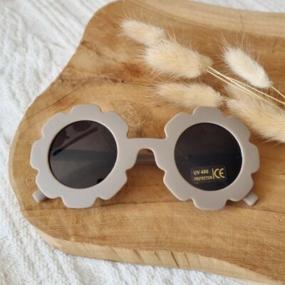 Lunettes de soleil bébé et enfant fleur UV400 - Taupe