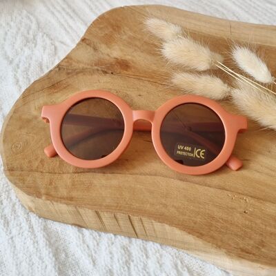 Baby and children's sunglasses UV400 round - Rust