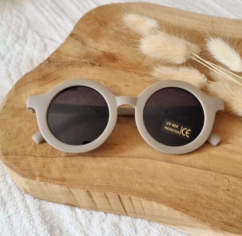 Baby and children's sunglasses UV400 round - Taupe