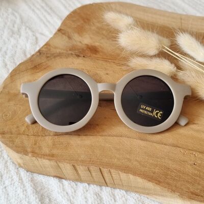 Baby and children's sunglasses UV400 round - Taupe