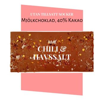 Chocolat au Lait 40% Sans Sucre (sans sucre ajouté) - Piment & Sel Marin 2