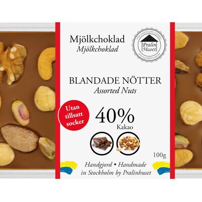 Sugarfree 40% Milk Chocolate (no added sugar) - Mixed Nuts