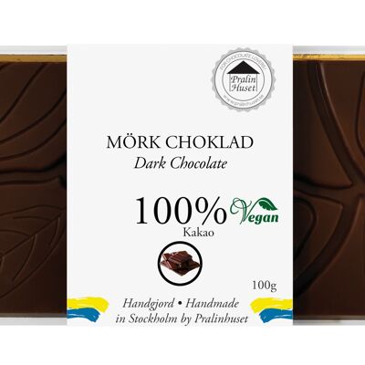 Chokladkaka 100% Extra Mörk Choklad - Ren Choklad 100g