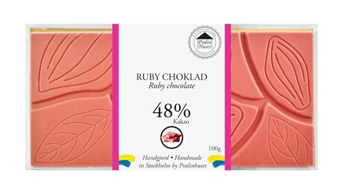 Chokladkaka Ruby 48% Naturligt Rosa - Ren Choklad