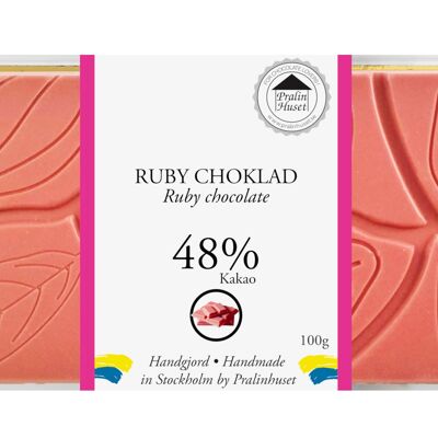 Chokladkaka Rubino 48% Rosa Naturale - Ren Choklad