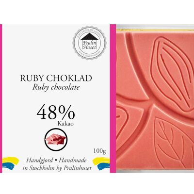 Chokladkaka Rubin 48% Naturligt Rosa - Ren Choklad