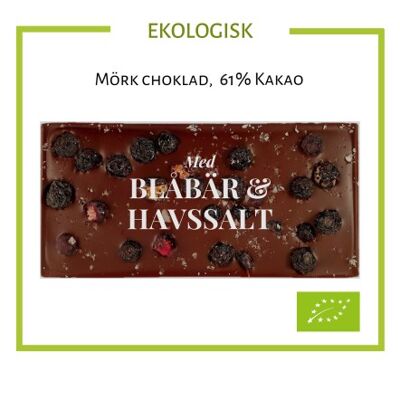 Chokladkaka Ekologisk 61% Choklad - Blåbär y Havssalt