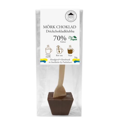 Drickchokladklubba 70% Mörk Choklad - Ren Choklad