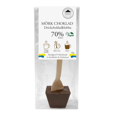 Bastoncini per cioccolata calda al 70% di cioccolato fondente (50 g)