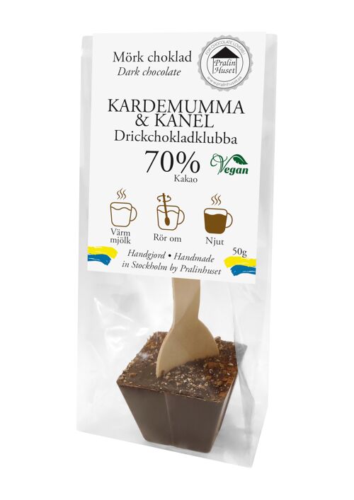 Drickchokladklubba 70% Mörk Choklad - Kardemumma & Kanel