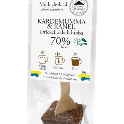 Drickchokladklubba 70% Mörk Choklad - Kardemumma & Kanel