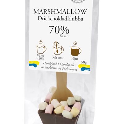 Drickchokladklubba 70% Mörk Choklad - Marshmallows