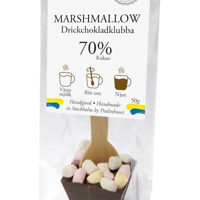 Palitos de Chocolate Caliente 70% Chocolate Negro - Malvaviscos (50 g)