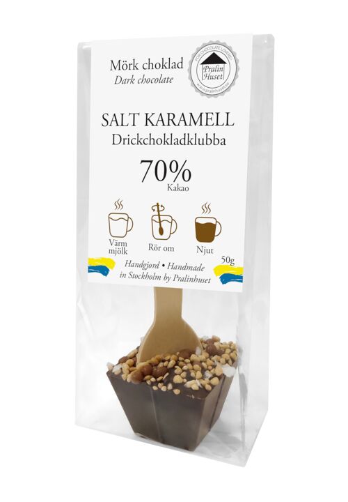 Drickchokladklubba 70% Mörk Choklad - Salt Karamell