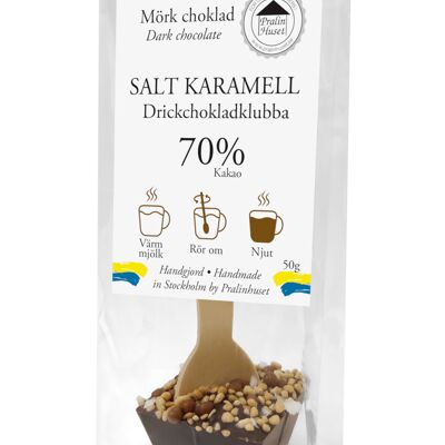 Drickchokladklubba 70% Mörk Choklad - Salzkaramell