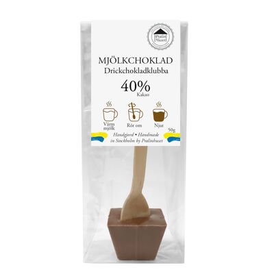 Drickchokladklubba 40% Mjölkchoklad - Ren Choklad