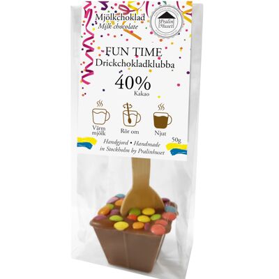 Drickchokladklubba 40% Mjölkchoklad - Tiempo de diversión