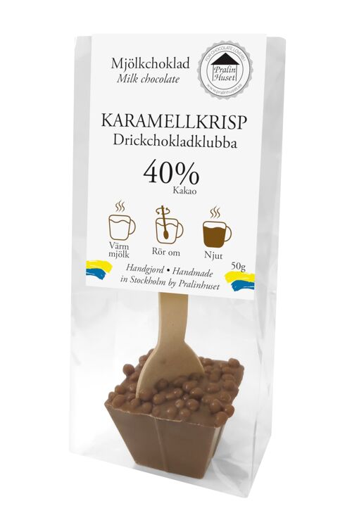Drickchokladklubba 40% Mjölkchoklad - Karamellkrisp