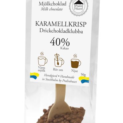Drickchokladklubba 40% Mjölkchoklad - Karamellkrisp