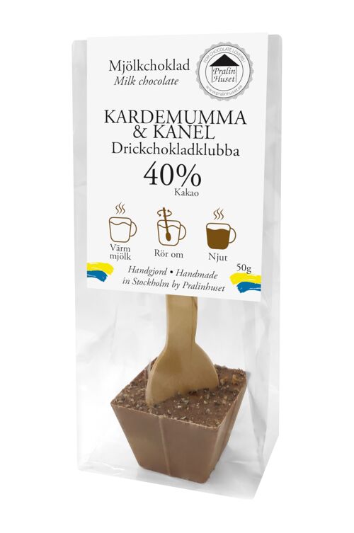 Drickchokladklubba 40% Mjölkchoklad - Kardemumma & Kanel