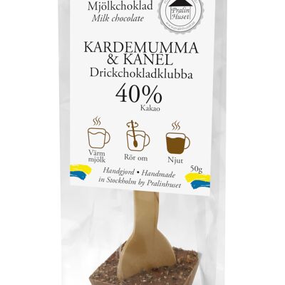 Drickchokladklubba 40% Mjölkchoklad - Kardemumma & Kanel