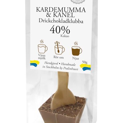 Hot Chocolate Stirrers 40% Milk Chocolate - Cardamom & Cinnamon (50g)